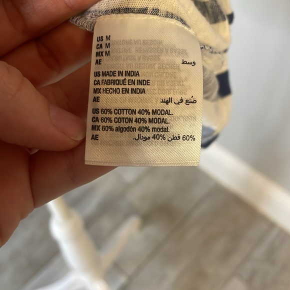 [Style & Co] Navy/White Striped Blouse - Size Medium - Picture 2 of 3